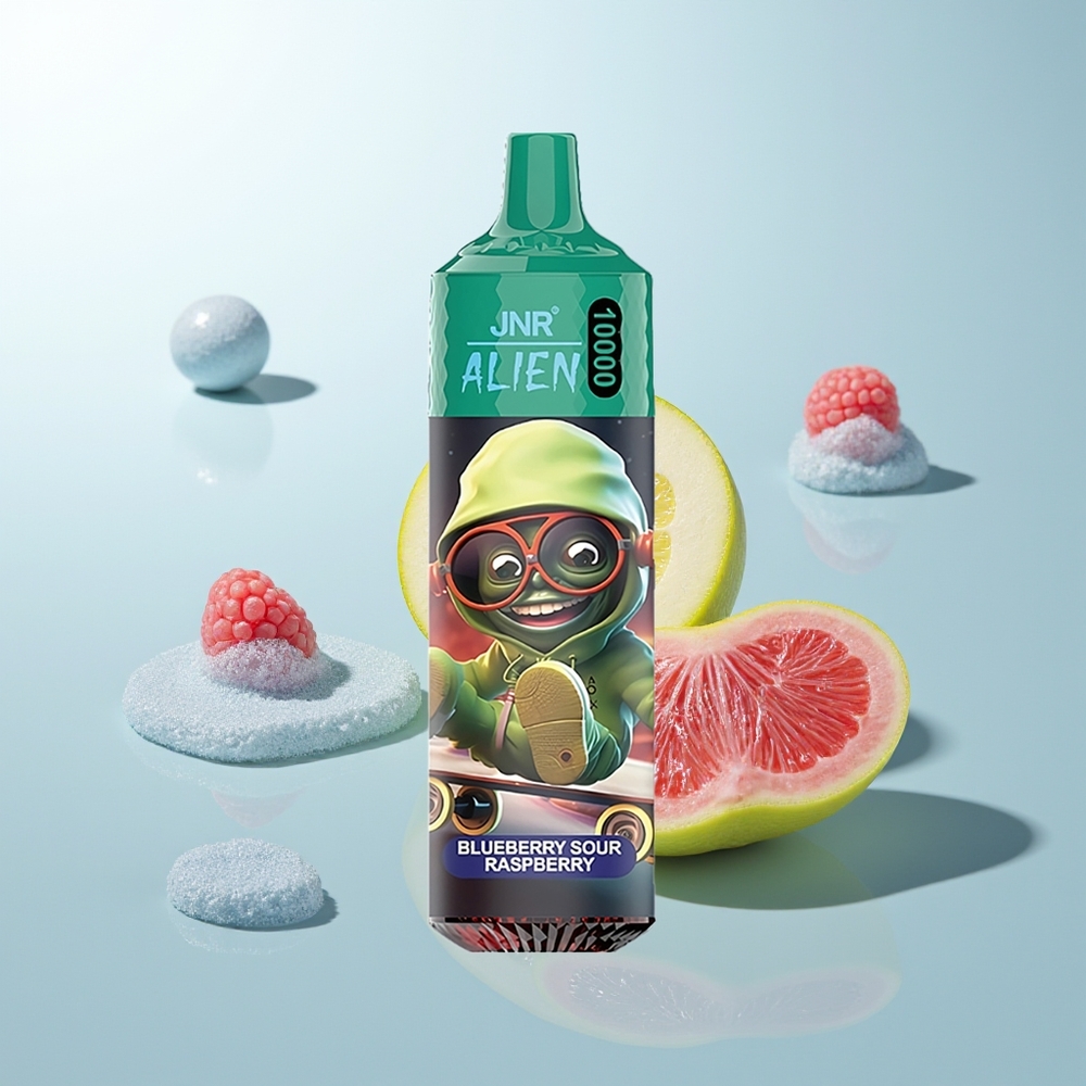 JNR Alien 10000 Arándano Agrio Frambuesa con Carga Rápida Tipo-C y Luz LED RGB