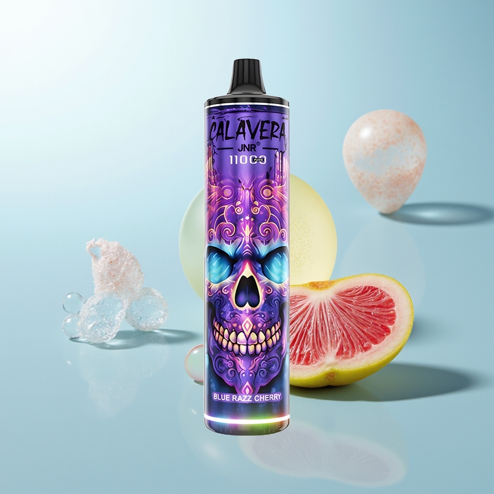 JNR Calavera 11000 Cereza Frambuesa Azul con Carga Tipo-C y Batería de 850 mAh