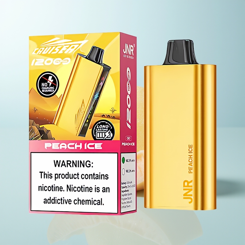 JNR Cruiser 12000 Helado de Durazno con Pantalla Animada y Cuerpo de Aluminio