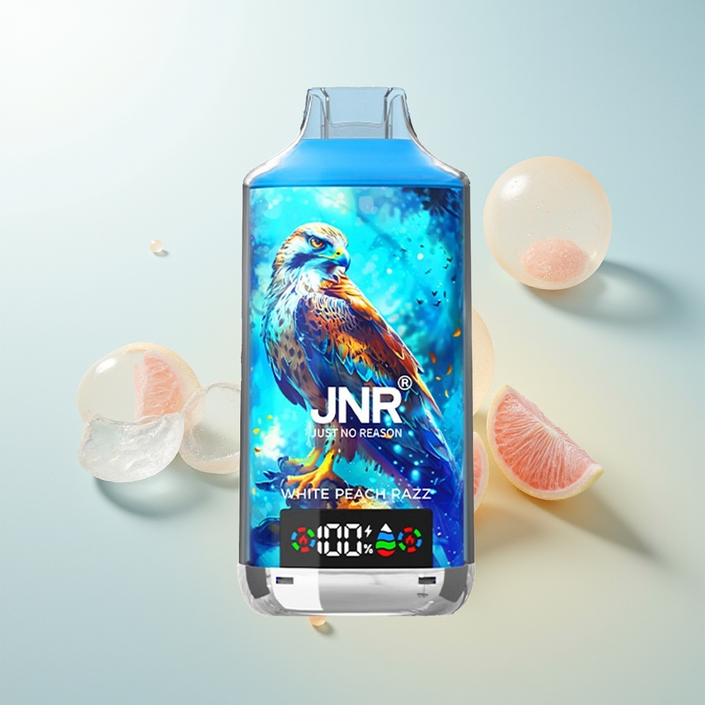 JNR Falcon X 18000 Durazno Blanco Frambuesa con Doble Malla y Carga Rápida