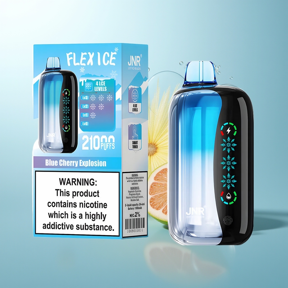 JNR Flex Ice 21000 Explosión de Cereza Azul con Aire Ajustable y Pantalla Táctil