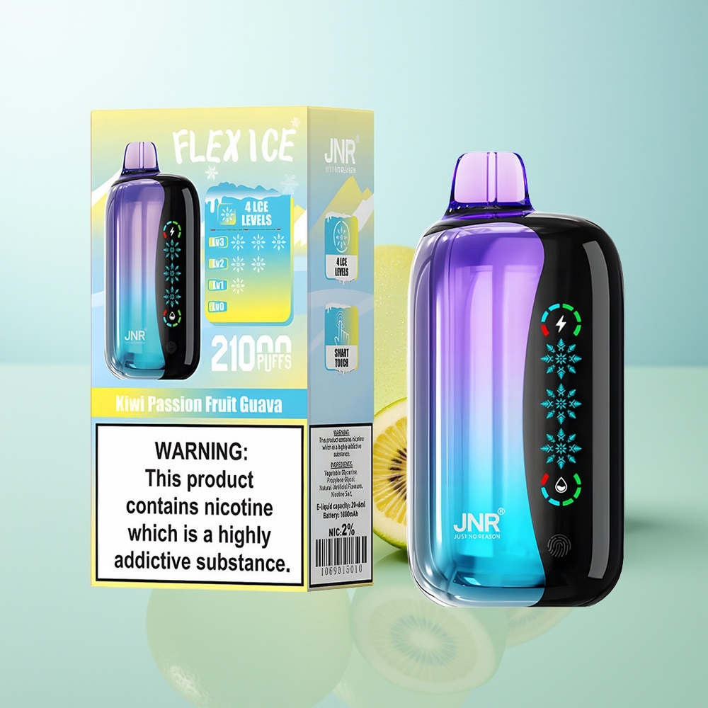 JNR Flex Ice 21000 Maracuyá Guayaba Kiwi con Ajuste de Hielo y Pantalla Táctil