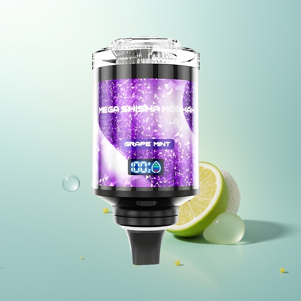 JNR Mega Shisha Hookah 100K Menta Uva 2200mAh Pantalla Inteligente