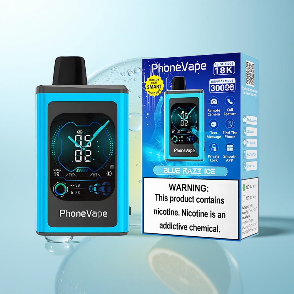 JNR PhoneVape 30000 Azul Frambuesa Hielo con Pantalla Completa y Turbo