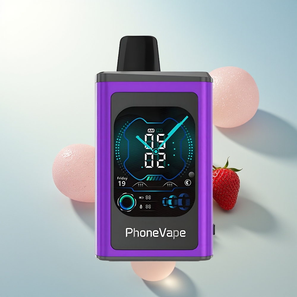 JNR PhoneVape 30000 Fresa Frambuesa Cereza con Pantalla Completa y Batería Recargable