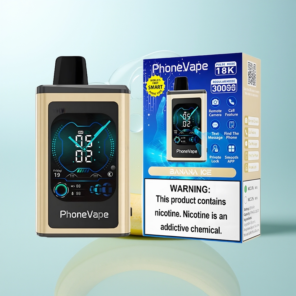 JNR PhoneVape 30000 Helado de Plátano Turbo con Pantalla Completa