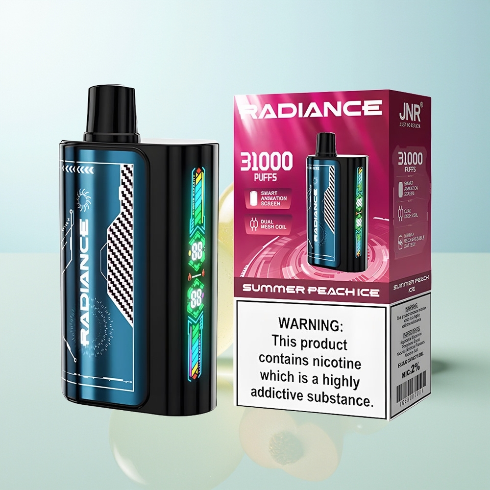 JNR Radiance 31000 Melocotón de Verano Hielo con Pantalla Animada y Doble Bobina