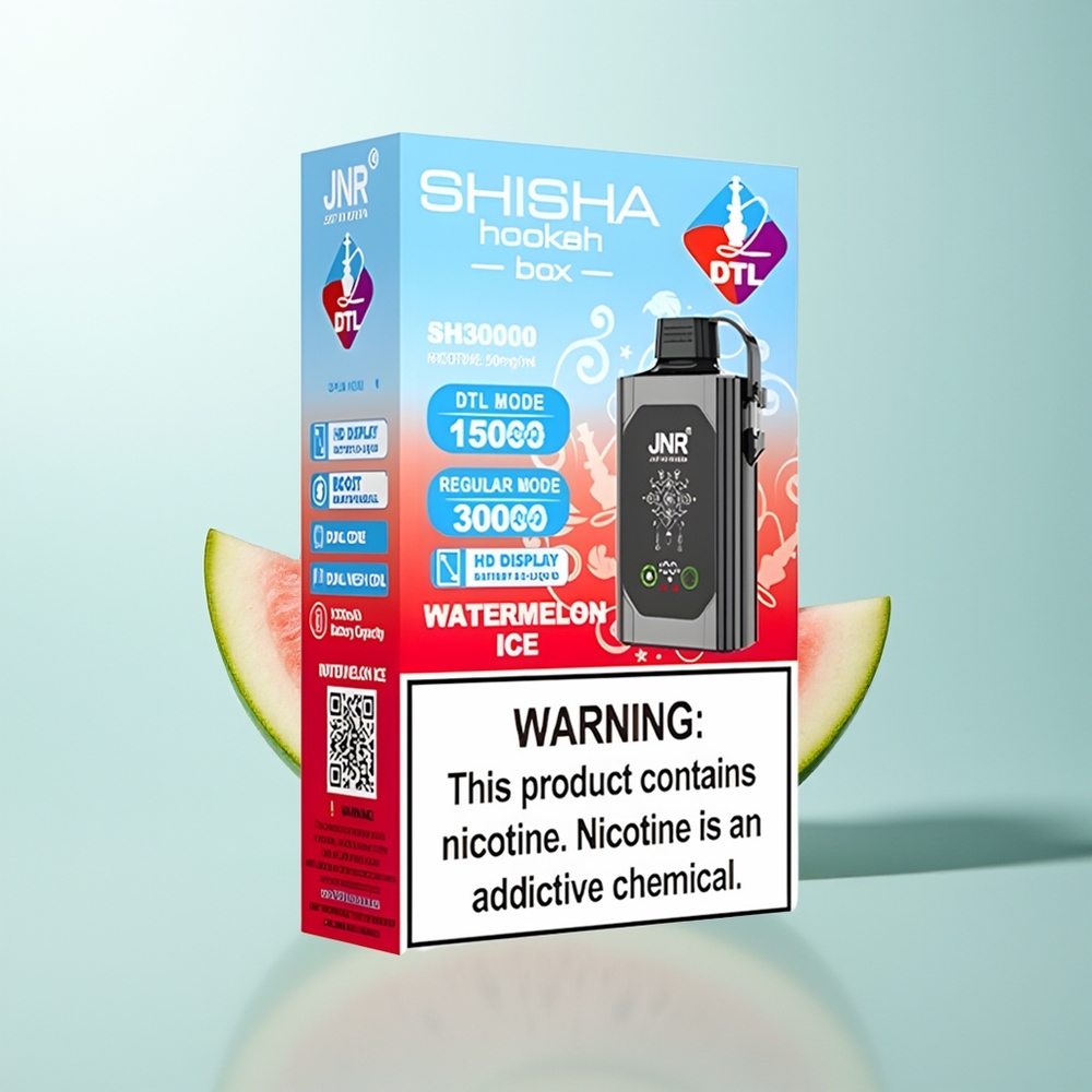 JNR Shisha Hookah Box 20500 Sandía Hielo con Doble Malla y Carga Rápida
