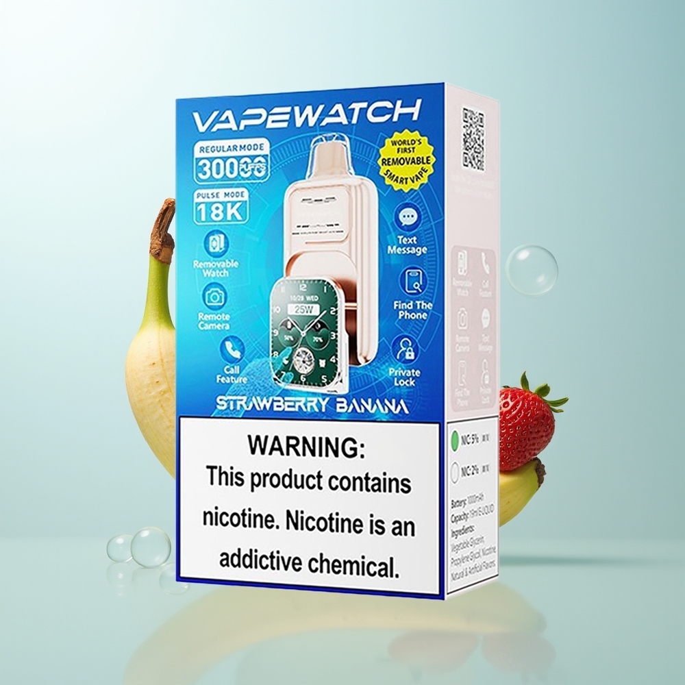 JNR VapeWatch 30000 Fresa Plátano Doble Malla Carga Rápida