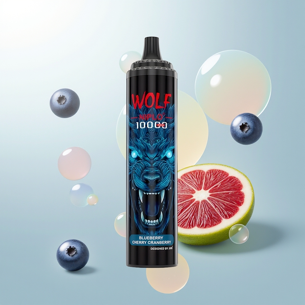 JNR Wolf Niplo 10000 Arándano Cereza Azul con Carga Rápida Tipo-C y 20ml