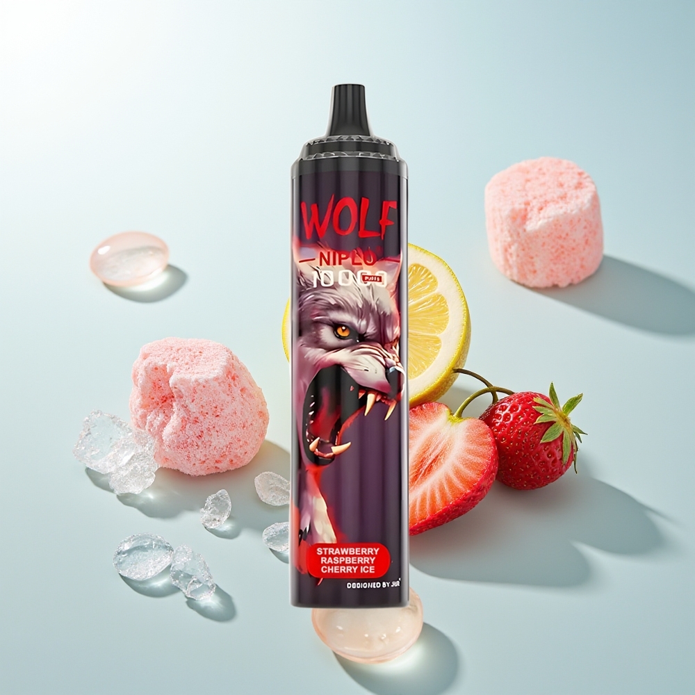 JNR Wolf Niplo 10000 Fresa Frambuesa Cereza Hielo 20ml 650mAh