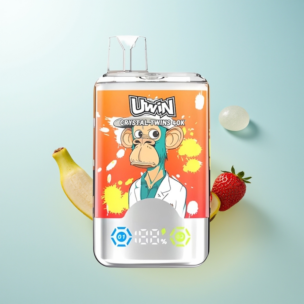 Uwin Crystal Twins 40000 Amor de Fresa y Plátano Doble Sabor 32ml