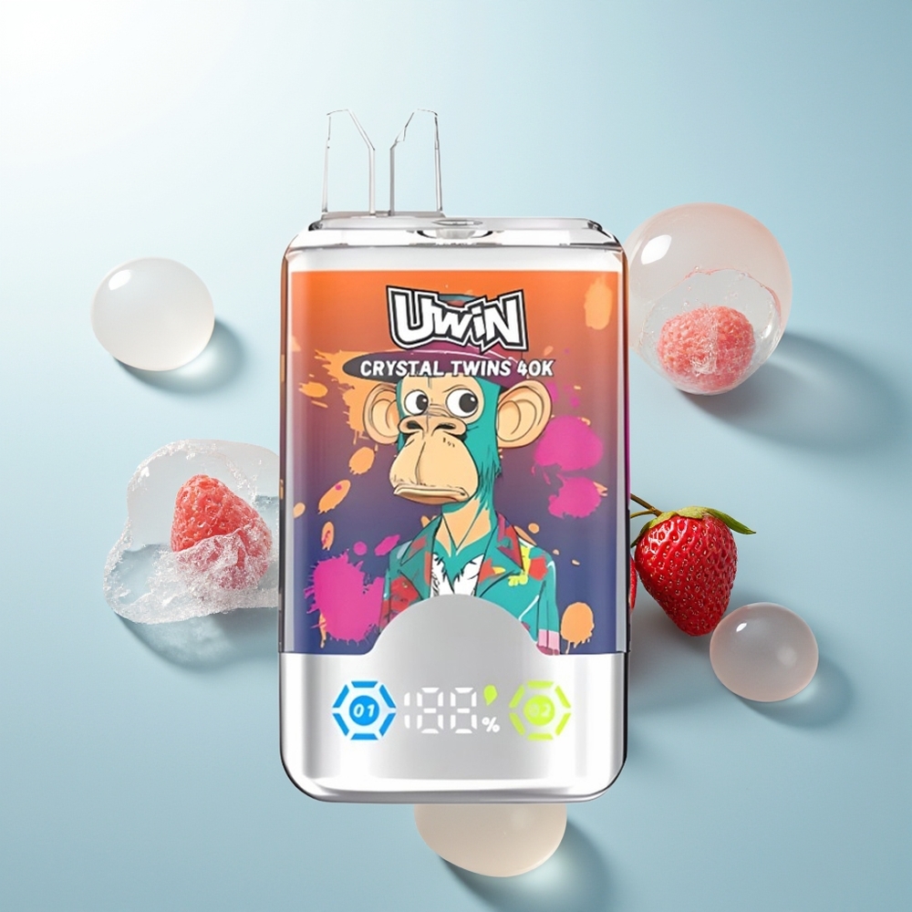 Uwin Crystal Twins 40000 Fresa Frambuesa Cereza Sr. Azul Doble Sabor 32ml