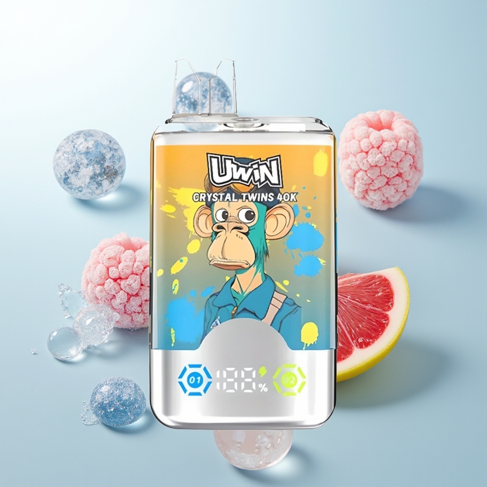 Uwin Crystal Twins 40000 Helado de Arándano Frambuesa Cereza con Doble Sabor y 32ml