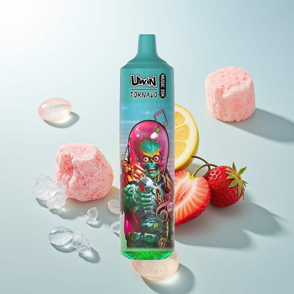 Uwin Tornado 35K Music Helado de Fresa Frambuesa Cereza con Batería Recargable